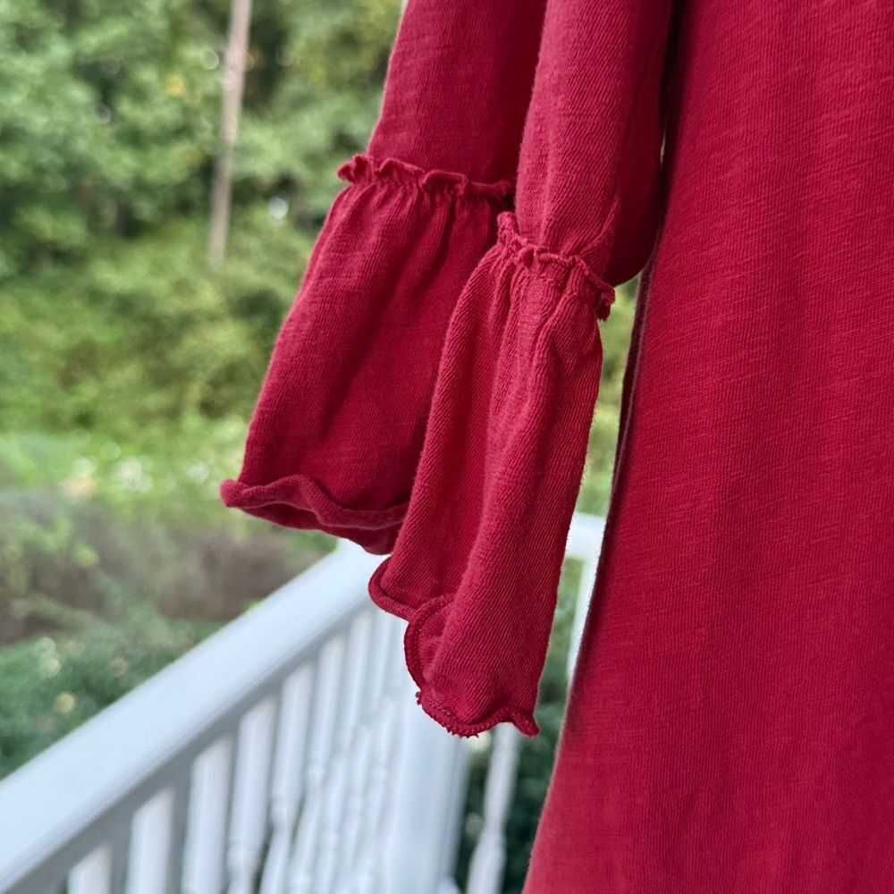 Matilda Jane Red Ruffle Hem Short Sleeve Top - S - Great Condition - Picture 3 of 5